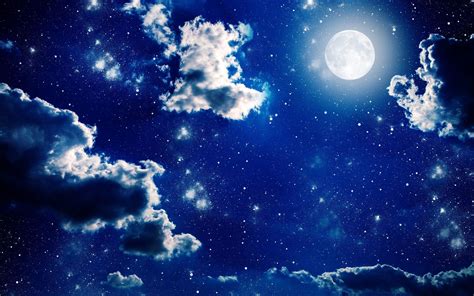 night sky moon and stars wallpaper